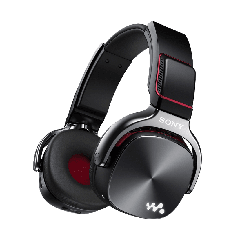 Over-ear headphones on a stand